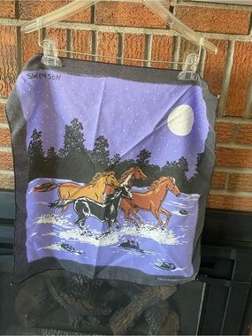 Vintage Horse Print Bandana Scarf